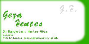 geza hentes business card